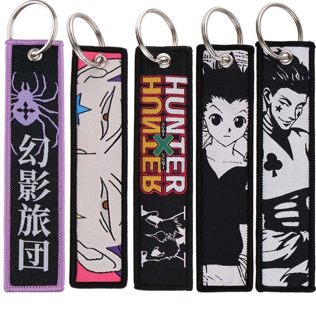 HUNTER HUNTER Japanese Anime Embroidery Keychain Key Fobs Key Tag For Motorcycles Cars Backpack Chaveiro Keychain - Hunter X Hunter Store